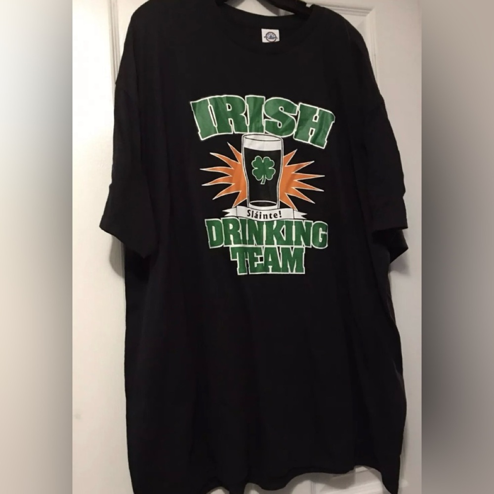 Irish Drinking St. Patrick’s Tee Shirt Size 2XL Black T-Shirt NEW!
